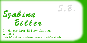 szabina biller business card